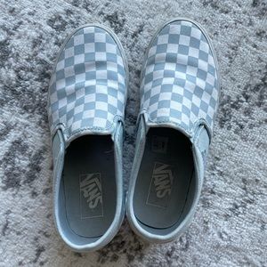 VANS Blue checkered slipons (W7/M5.5)
